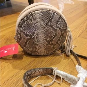 Elaine Turner metallic round leather bag. New.